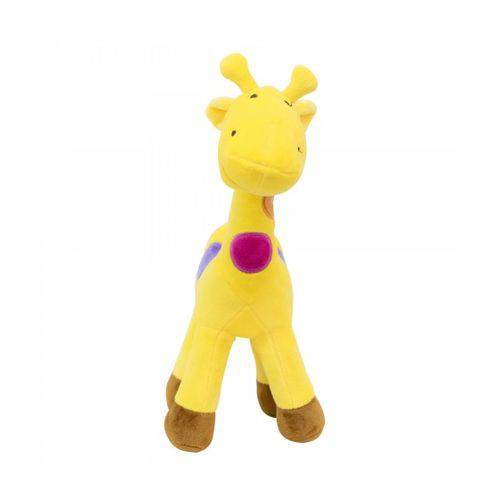 Girafa Amarela com Pintas Coloridas 45 Cm - Pelúcia