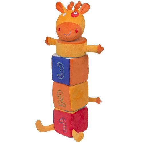 Girafa Amiga Pirâmide - Antialérgico - Colorido - 38 Cm - Cas Brinquedos