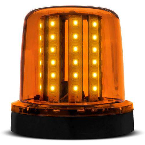 Giroled Luz de Emergência Sinalizador 54 LEDs 12/24V Âmbar Giroflex Fixação Imã Carro Moto