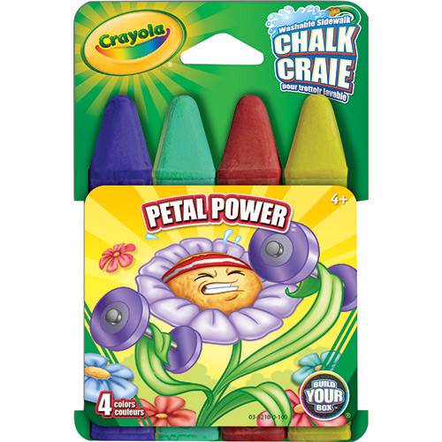 Giz de Calçada Chalk Craie Pétalas Poderosas 4 Cores - Crayola