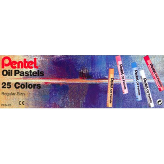 Giz de Cera 25 Cores Pastel Oleoso Phn-25 Pentel