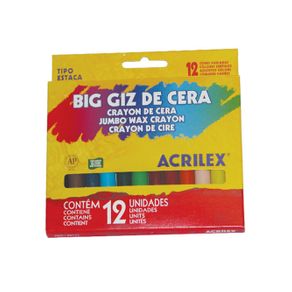 Giz de Cera Big com 12 Cores 112 Gr Acrilex