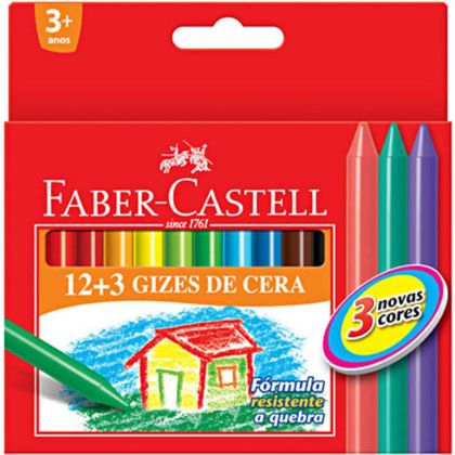 Giz de Cera Fino 15 Cores - Faber Castell Faber Castell