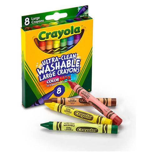 Giz de Cera Lavável Grande 8 Cores - Crayola