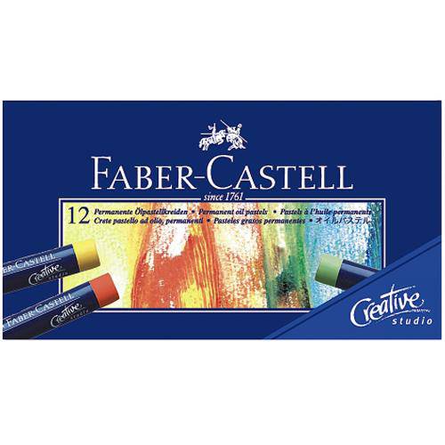Giz Pastel Oleoso Faber-Castell com 12 Cores - Estojo Cartão - Ref 127012