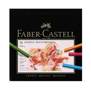 Giz Pastel Seco Quadrado Polychromos com 24 Cores Ref.128524 Faber-Castell