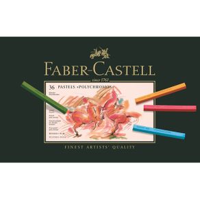 Giz Pastel Seco Quadrado Polychromos com 36 Cores Ref.128536 Faber-Castell