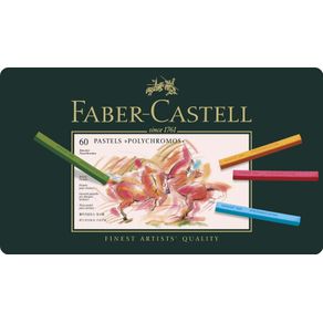 Giz Pastel Seco Quadrado Polychromos com 60 Cores Faber-Castell