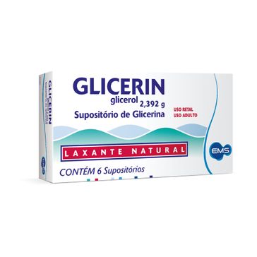 Glicerin Adulto Ems 6 Supositórios