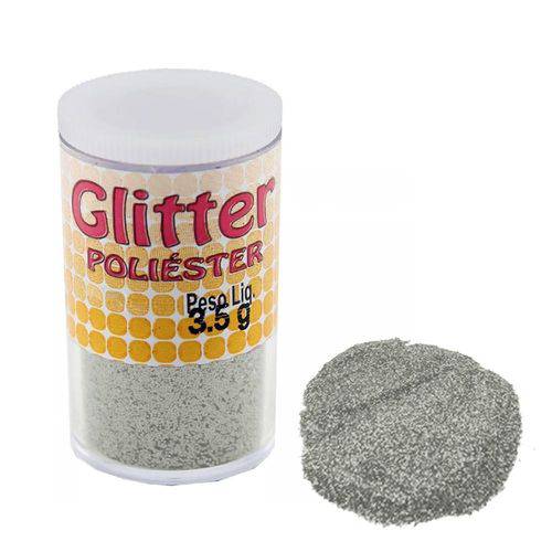 Glitter Poliéster - 3,5g - Prata - Glitter