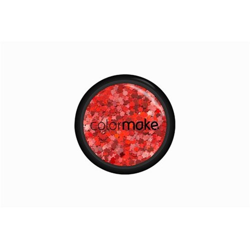 Glitter Poliester Holográfico Flor Vermelha - Color Make