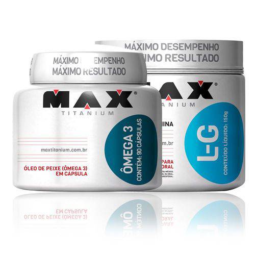 Glutamina 150g + Omega 3 90 Capsulas - Max Titanium