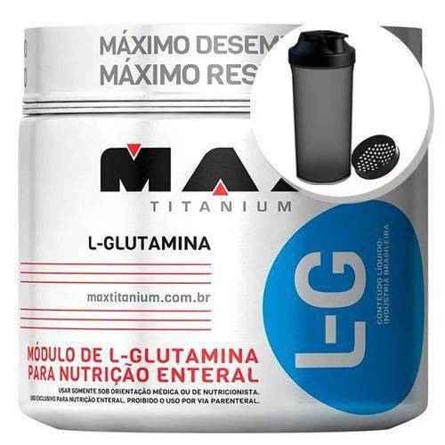 Glutamina L-g - 150g + Coqueteleira 600ml Preta - Max Titanium
