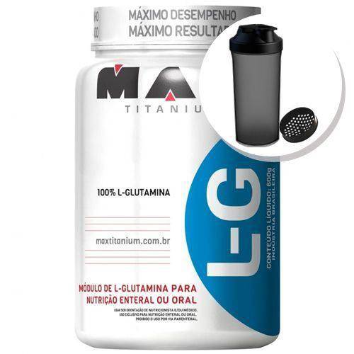 Glutamina L-g - 600g + Coqueteleira 600ml Preta - Max Titanium