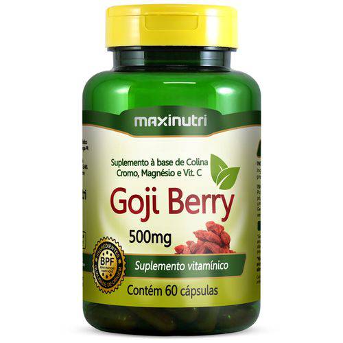 Goji Berry, Colina, Cromo, Magnésio e Vitamina C Maxinutri 500mg com 60 Cápsulas