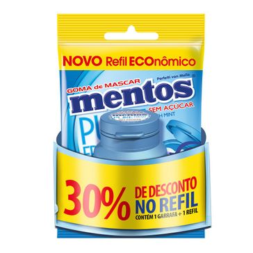 Goma Mentos Pure Fresh Mint com 28 Unidades + 30% de Desconto no Refil