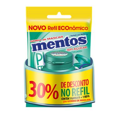 Goma Mentos Pure Fresh Wintergreen com 28 Unidades + 30% Desconto no Refil