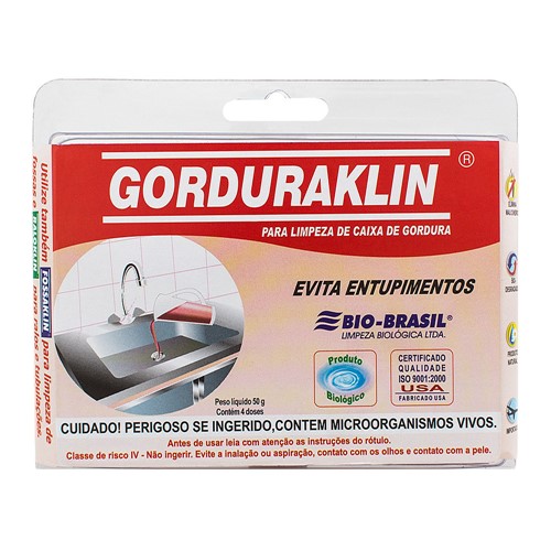 Gorduraklin para Limpeza de Caixa de Gordura Caixa 50g com 4 Doses