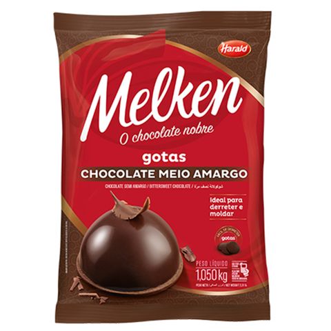 Gotas Chocolate Melken Meio Amargo 1,050kg - Harald
