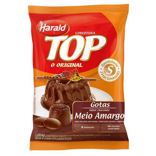 Gotas de Chocolate Fracionado Meio Amargo 1,050kg - Harald