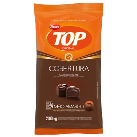 Gotas de Chocolate Fracionado Top Meio Amargo 2,1kg - Harald