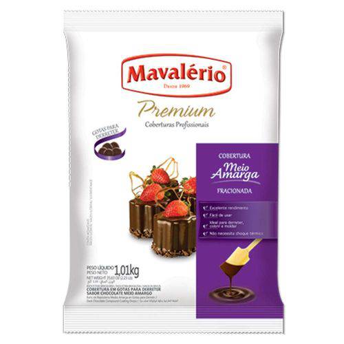 Gotas de Chocolate Meio Amargo Cobertura Fracionada 1,01kg