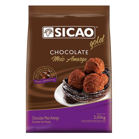 Gotas de Chocolate Meio Amargo Gold 2,05kg - Sicao