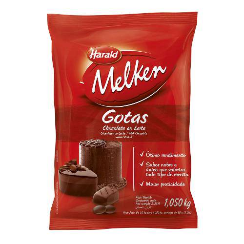 Gotas de Chocolate Melken ao Leite 1,05kg - Harald
