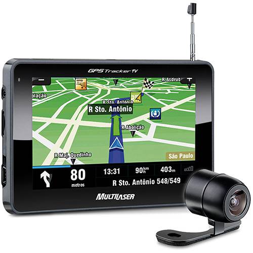 GPS Multilaser GP013 Tracker 2 Tela 4,3" - TV Digital, Câmera de Ré e Função TTS (fala o Nome das Ruas)