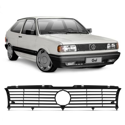 Grade do Radiador na Cor Preto com Furo para Emblema Volkswagen Gol Parati Saveiro Voyage G1 91 Até 96