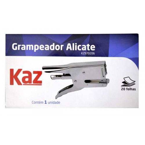 Grampeador Alicate Cromado para 20 Folhas 18 Cm Kz970206 Kaz