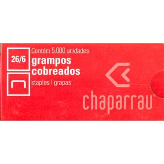 Grampo 26/6 5000un Cobreado Chaparrau