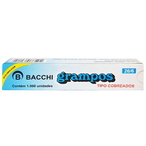 Grampo 26/6 Cobreado Bacchi 1000 Unidades 130431
