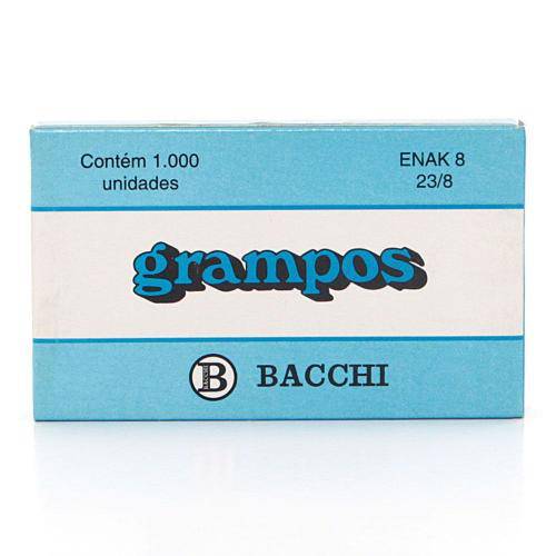 Grampo 23/8 Enak Galvanizado Embalagem 1000 Unidades Bacchi