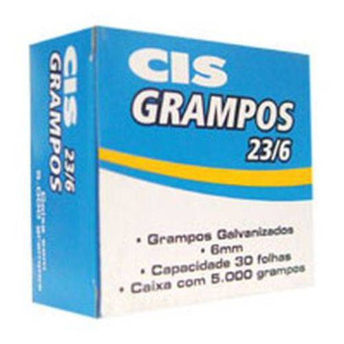 Grampo para Grampeador 23/6 Galvanizado 5000 Grampos Sertic Caixa