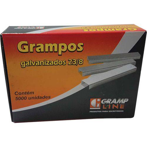 Grampo para Grampeador 23/8 Galvanizado 5000 Grampos Gramp Line Caixa