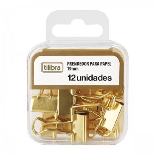 Grampomol Pequeno 19mm C/12un Dourado Blister Premium 178250 Tilibra