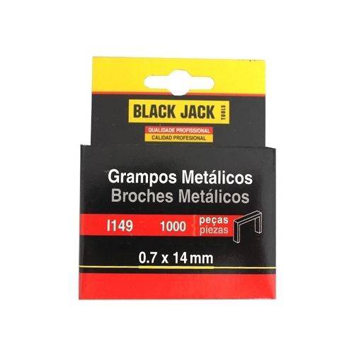 Grampos Metálicos 07 X 14mm 1000 Peças I149 Black Jack