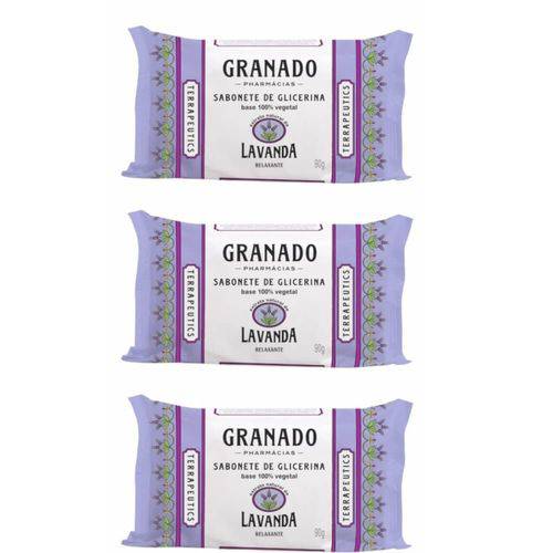Granado Lavanda Sabonete Vegetal C/ Glicerina 90g (kit C/03)