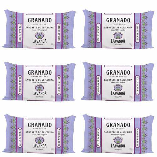 Granado Lavanda Sabonete Vegetal C/ Glicerina 90g (kit C/06)
