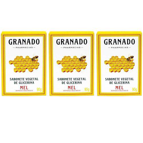 Granado Mel Sabonete Vegetal C/ Glicerina 90g (kit C/03)