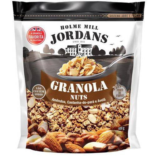 Granola Cereal Jordans Nuts, Amêndoa, Castanha-do-Pará e Avelã 400g