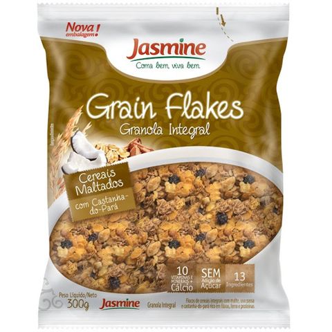 Granola Integral Grain Flakes Cereais Maltados 300g - Jasmine