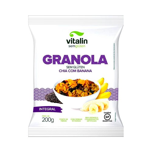 Granola Integral Vitalin Chia com Banana Sem Glúten 200g
