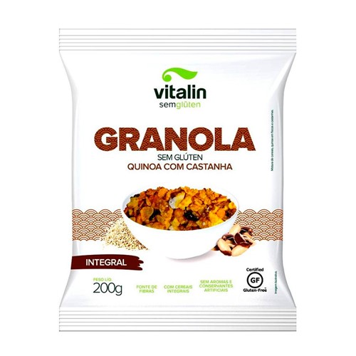 Granola Integral Vitalin Quinoa com Castanha Sem Glúten 200g