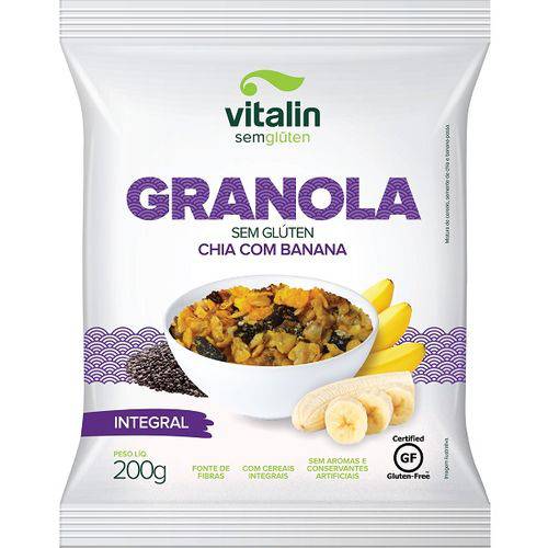 Granola Sem Gluten - Chia com Banana - 200g - Vitalin