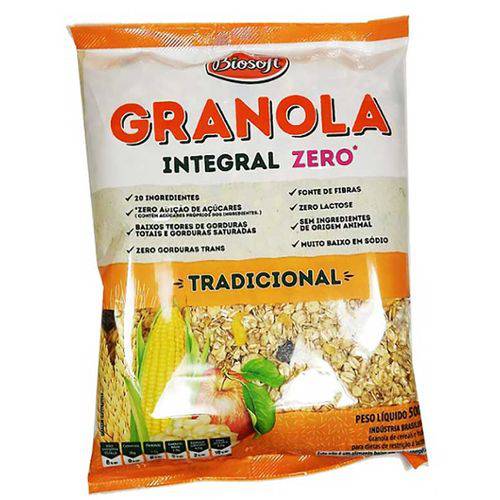 Granola Tradicional Integral Zero Biosoft 500g