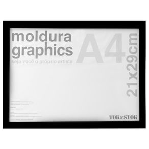 Graphics Kit Moldura A4 21 Cm X 29 Cm Preto