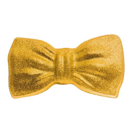 Gravata Borboleta com Glitter Carnaval Acessório Dourado
