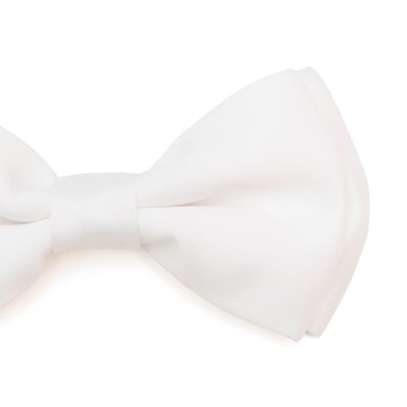 Gravata Borboleta Lisa em Poliéster Básico Branca New